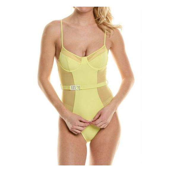 SOLID & STRIPED Swimsuit Size Large One Piece NWT The Spencer Banana Mesh Swim - Picture 1 of 16